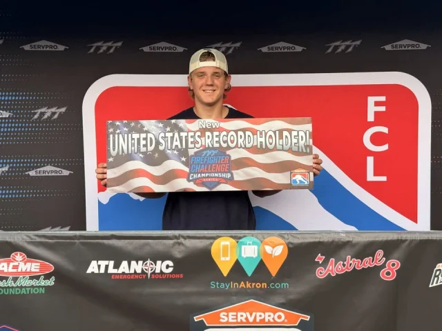 Congratulations Hunter Smithburger of Ohiopyle-Stewart Volunteer Fire Department for setting a new National Record at the Firefighter Challenge Championship Series for the Junior FF/Explorer Category with a time of 3:00.98!