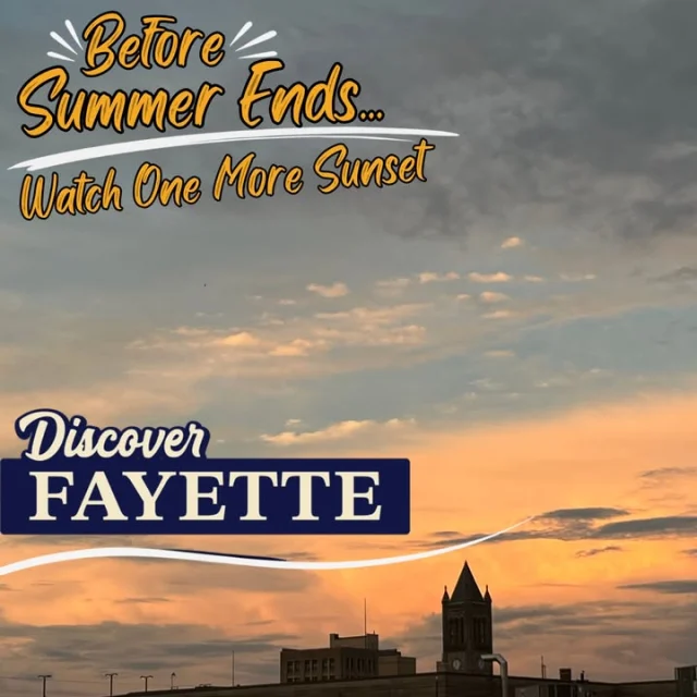 🌅 Before Summer Ends… Watch One More Sunset

Summer evenings are slipping away, so take a little time to slow down and enjoy one more Fayette County, PA sunset. Whether you watch from your backyard, a scenic overlook, a local park, or your favorite spot in town, there is something special about seeing the sky light up at the end of the day.

Where is your favorite place in Fayette County to watch the sunset? Share your spot or a favorite sunset photo in the comments!

Before summer ends, take in the view, enjoy the moment, and remember to get out and Discover Fayette PA!