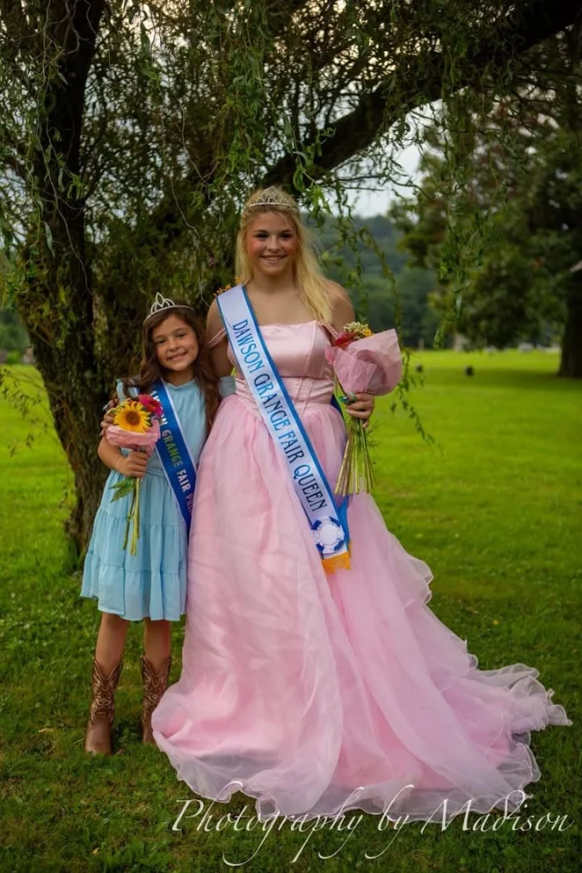 We love fairs in our beautiful county. 

The Dawson Grange Community Fair kicked off yesterday and we would like congratulate the Fair Queen and Princess! Congratulations ladies!!