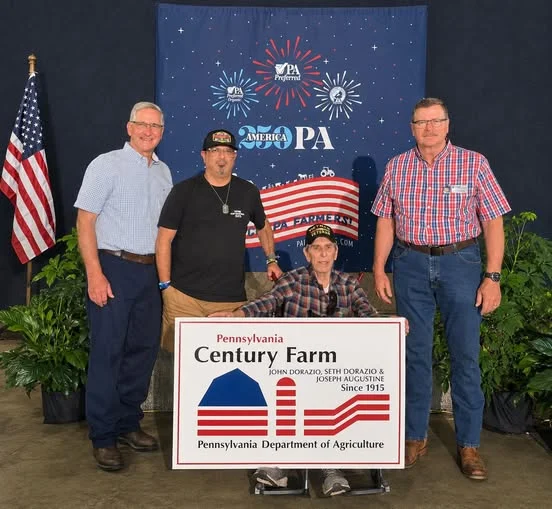 🌾 A century of farming, family, and tradition!

Congratulations to the Dorazio family on being named a Centennial Farm! Phillip Dorazio purchased the farm in 1915, and four generations later, the family is still proudly working the land in Grindstone, Fayette County.

Today, the tradition continues with the current generation: John Dorazio, Seth Dorazio, and Joseph Augustine, who carry forward the family’s legacy of hard work, dedication, and love for the land.

What a beautiful legacy of commitment to our community. Here’s to the Dorazio family and the generations still to come! 💚

#GoFayetteGrow #FayetteCounty #LocalFarms