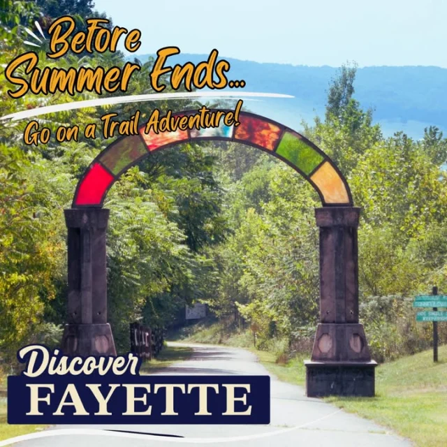 Before summer ends, take a trail adventure along the Great Allegheny Passage! Don’t miss the colorful Connellsville Gateway Arch along the way. ☀️🚲

https://gaptrail.org/amenities/connellsville-gateway-arch/

#beforesummerends #gaptrail #ConnellsvillePA #FayetteCountyPA